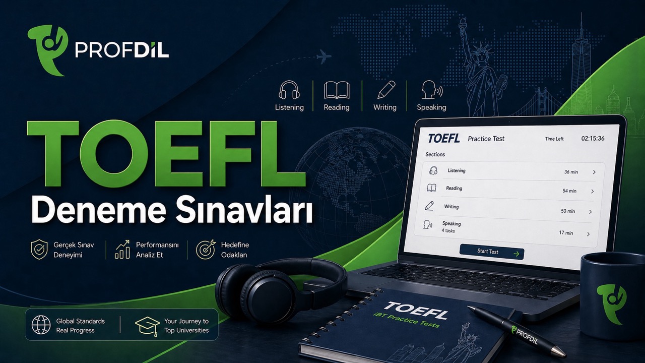 TOEFL IBT için 5 Deneme Sınavı (1 Aylık Üyelik)
